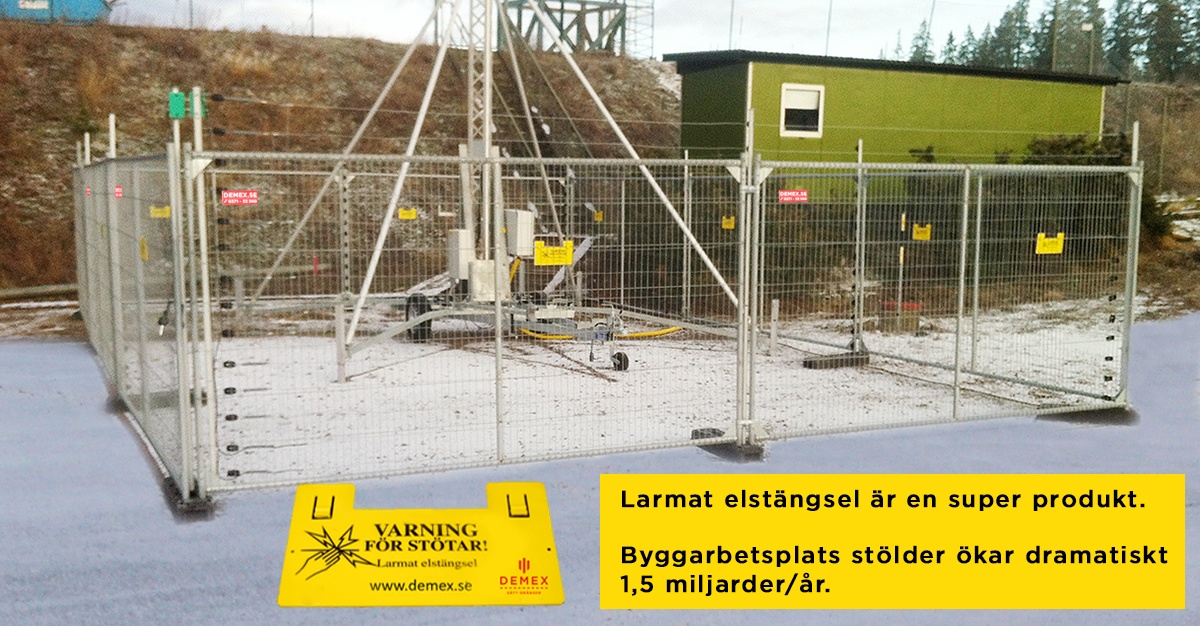 Larmat elstängsel för byggarbetsplats